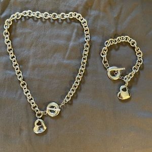 Sterling silver necklace and bracelet set